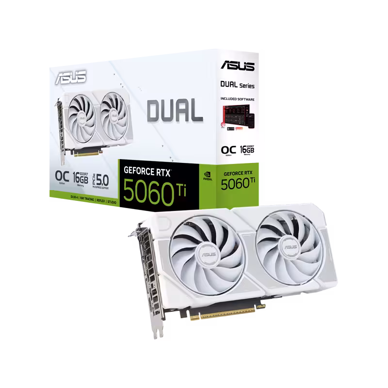 کارت گرافیک ایسوس ASUS DUAL RTX 5060 TI OC 16G WHITE