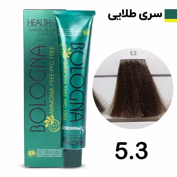 رنگ مو بدون آمونیاک بلونیا سری طلایی شماره 5.3 Bologna