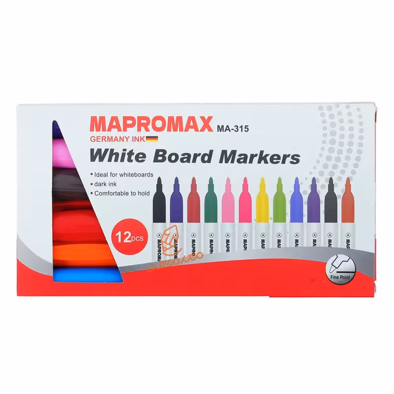 قیمت و خرید ماژیک وایت برد 12 رنگ AM-315 ماپرومکس MAPROMAX