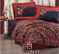 روتختی مشکی قرمز طرح گل کاوری مدل Desire