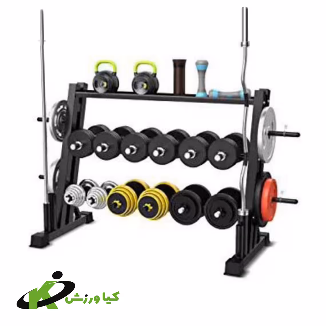 رک دمبل سه طبقه با جای هالتر