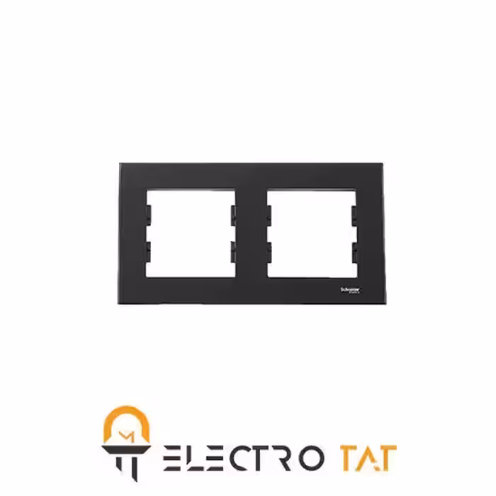 کادر کلید و پریز دو خانه اشنایدر مدل آسفورا مشکی