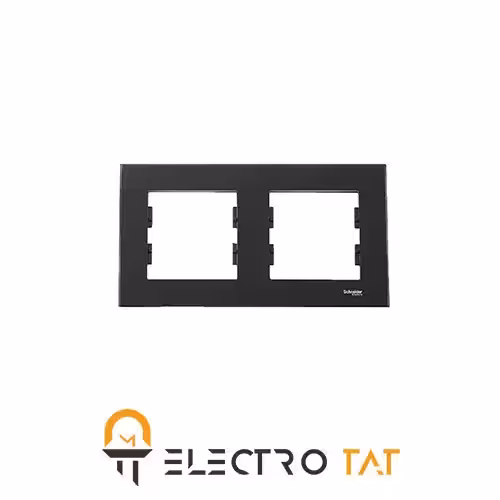 کادر کلید و پریز دو خانه اشنایدر مدل آسفورا مشکی