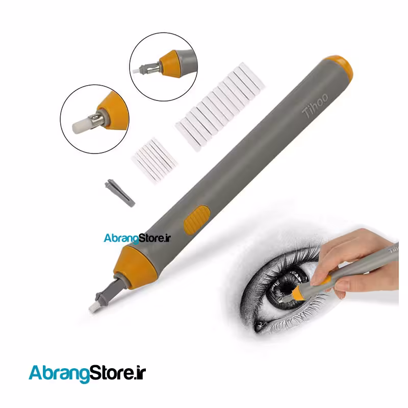 پاک کن برقی حرفه ای تیهو خاکستری | 2 سر 2٫3 و 5 میلی متر   22 یدک