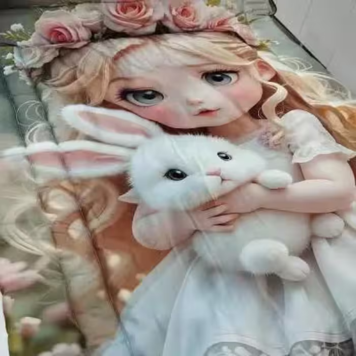 روتختی سه‌بعدی پسرانه طرح دخترک و خرگوش