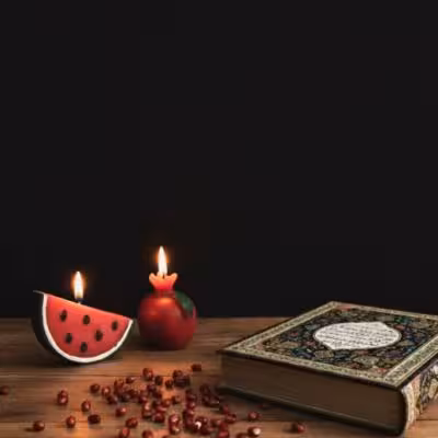 شمع هندوانه و انار پک 2 عددی طلق دار