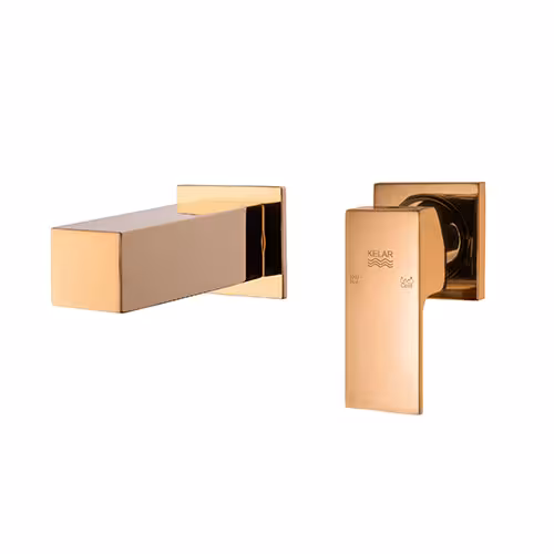 شیر روشویی لاکچری توکار فلت طلایی