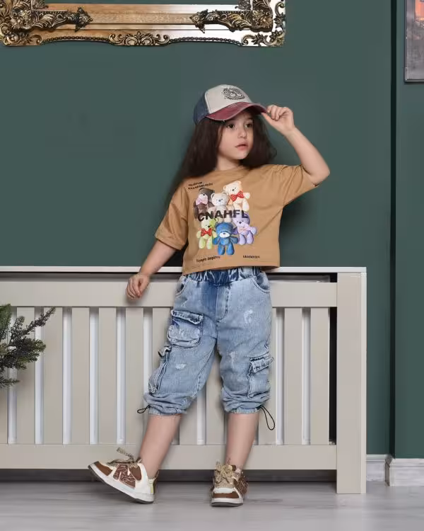 کراپ دخترانه طرح خانواده خرس