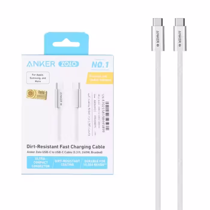 کابل تبدیل USB-C به USB-C انکر مدل A8060H21 با توان 240 وات