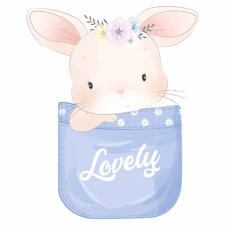 استیکر پارچه و لباس مدل دی تی اف طرح جیبی کد H10.362 مجموعه 5 عددی