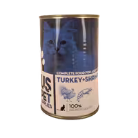 کنسرو گربه بالغ پته طعم بوقلمون و میگو برند us pet یو اس پت 400 گرمی