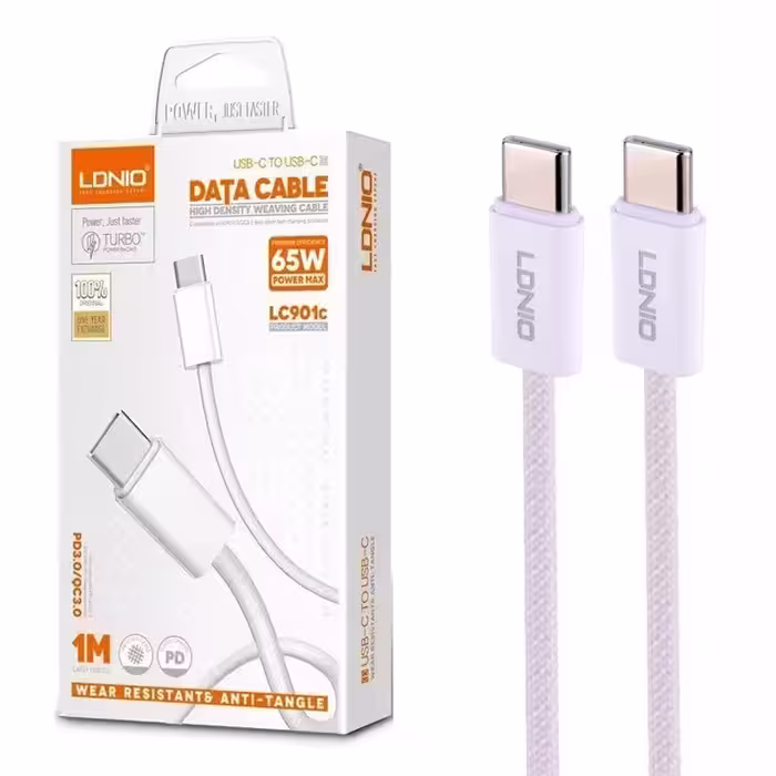 کابل شارژ پاوربانکی 2سر Type C Ldnio LC901