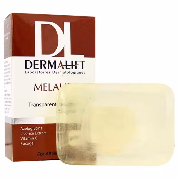 پن شفاف روشن کننده ملالیفت درمالیفت مناسب انواع پوست 100 گرم Dermalift Melalift Transparent Syndet Bar For All Skins 100 g