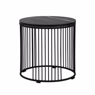 میز عسلی گرد سه تیکه پایه استیل