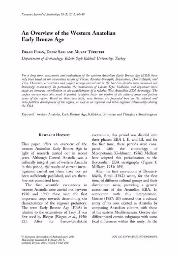 خرید و دانلود نسخه کامل کتاب An Overview of the Western Anatolian Early Bronze Age
