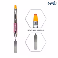 قلم کاشت ژل ناخن نوو زبان گربه ای دوسر NOVO شماره 8
