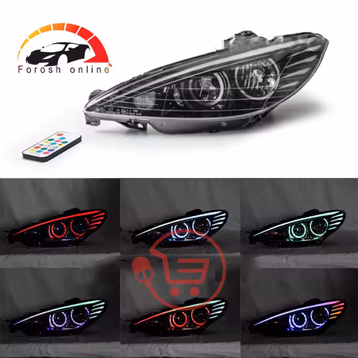 چراغ جلو 206 طرح دایره مولتی کالر