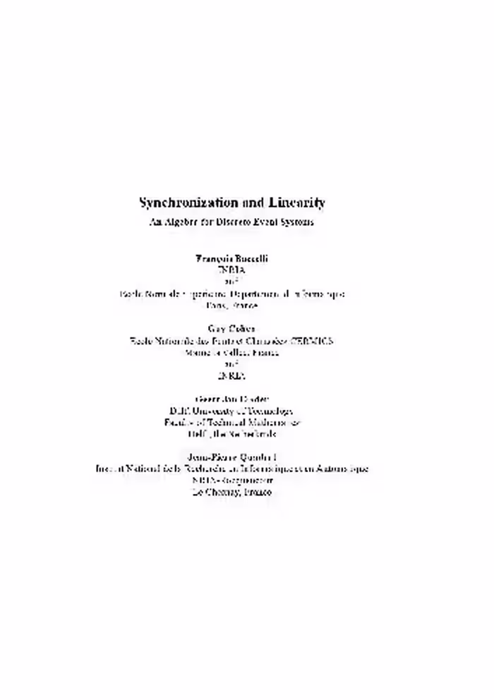 خرید و دانلود نسخه کامل کتاب Synchronization and linearity: An algebra for discrete event systems