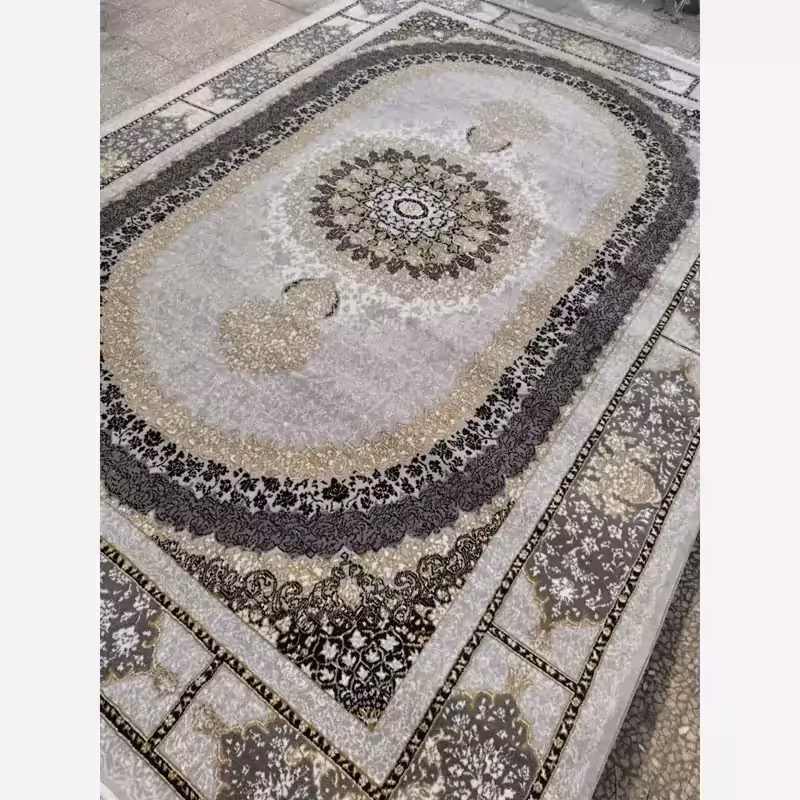 فرش 9متری ماشینی کاشان نخ بی سی اف طرح صدرانقره ای(باارسال رایگان)