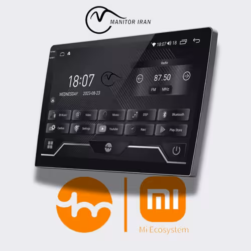 مانیتور پژو 207 برند شیائومی 4 64 اپل کارپلی مدل M4 همراه با قاب