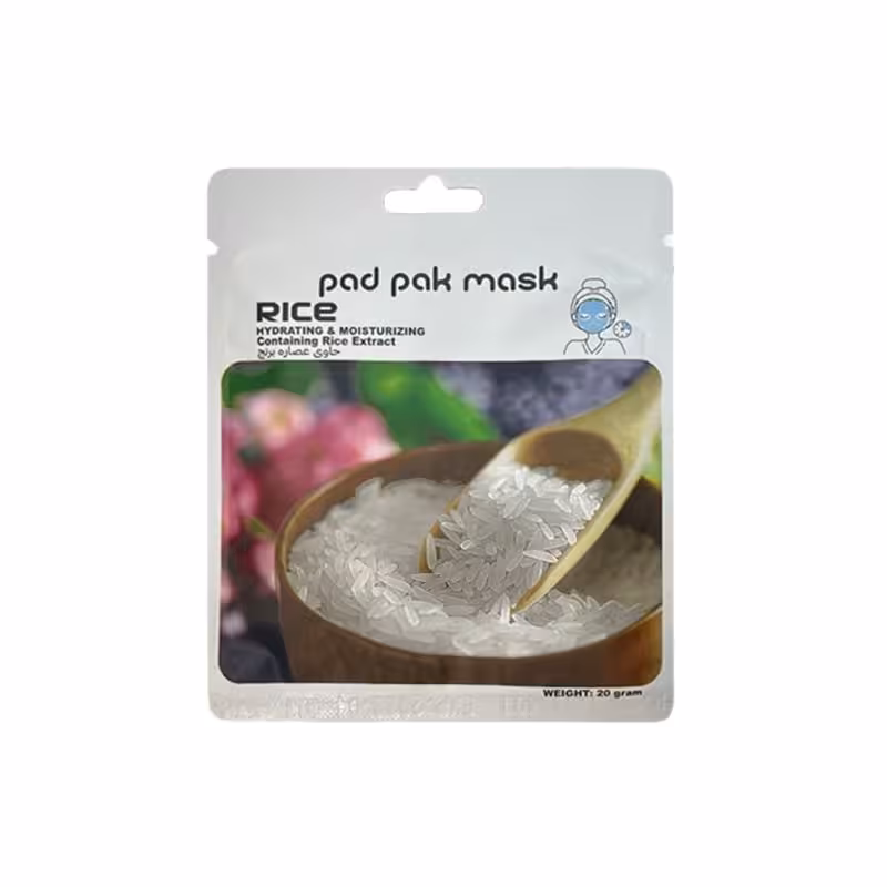 ماسک صورت ورقه ای مدل عصاره برنج Rice پد پاک 20 گرم