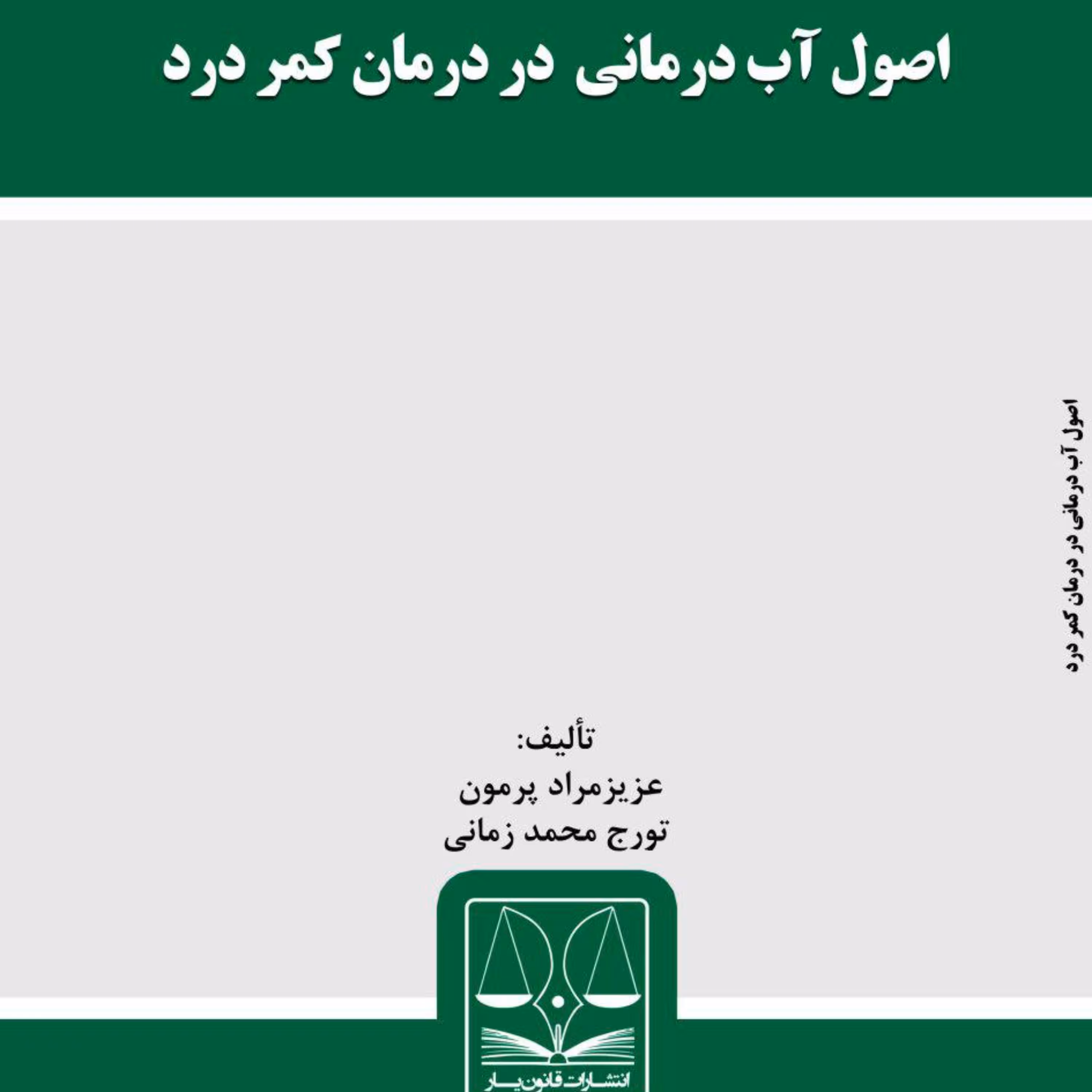 کتاب اصول آب درمانی در درمان درد تألیف عزیزمراد پرمون تورج محمد زمانی