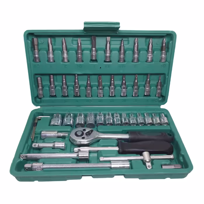 آچار و سری بکس و پیچ گوشتی نیوتولز مجموعه 46 عددی