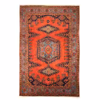 فرش قدیمی دستبافت پنج متری طرح حوضی