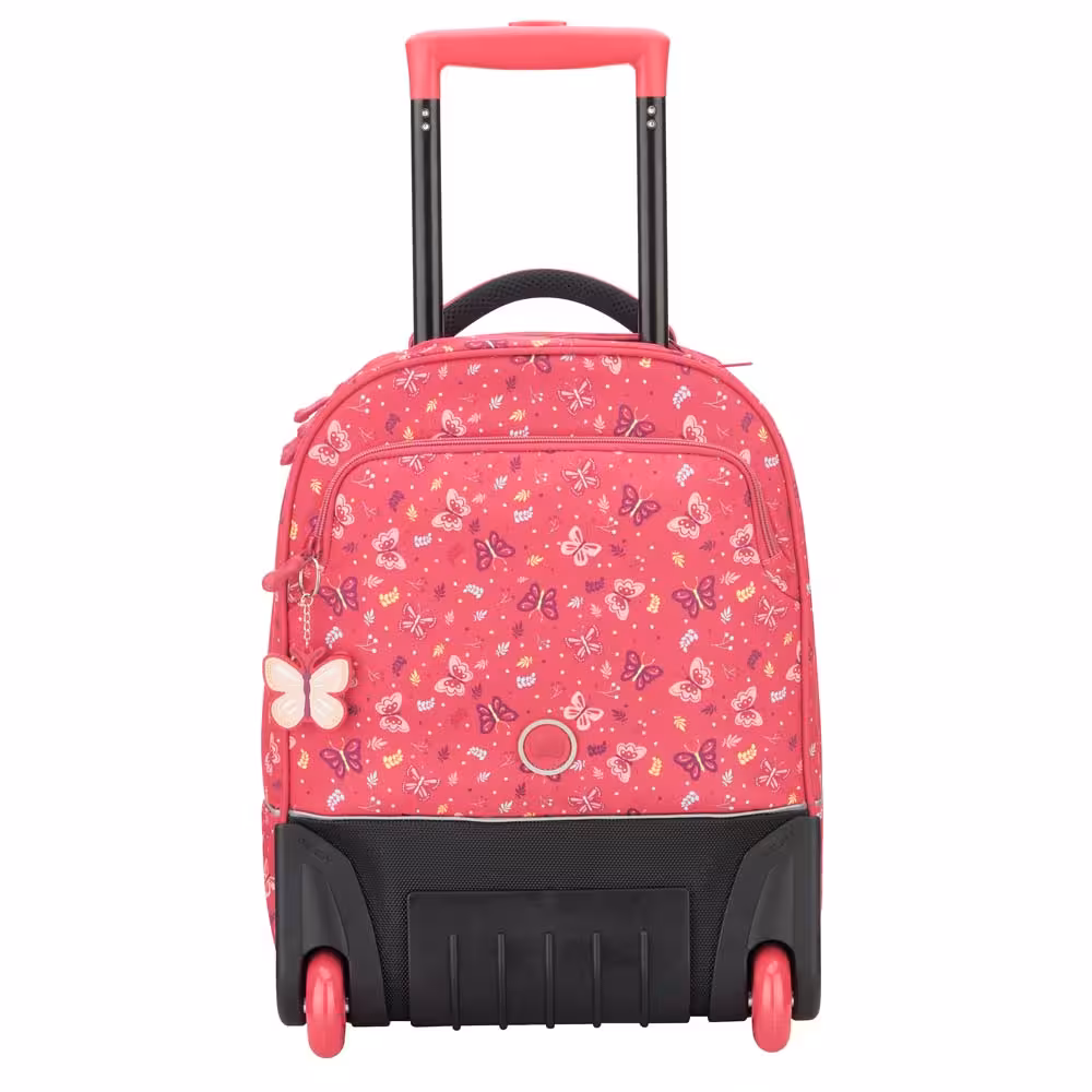 کوله پشتی دلسی مدرسه ای چرخ دار مدل پروانه