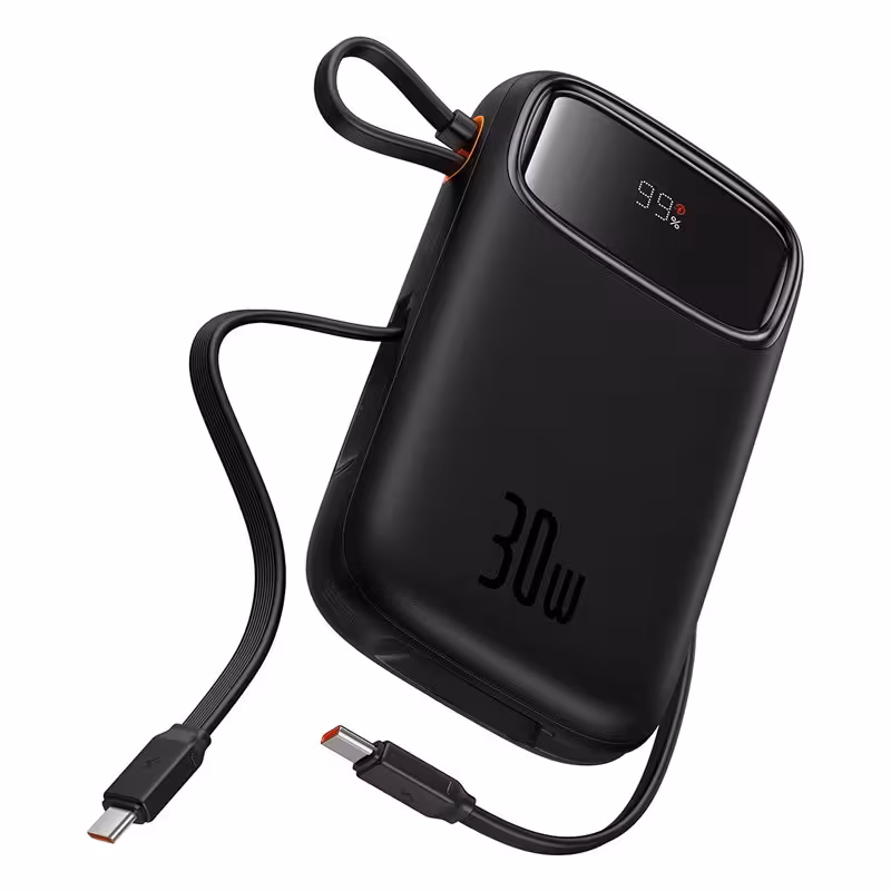 پاور بانک فست شارژ باسئوس مدل QPow2 P1005500 QC3.0 PD 30W با ظرفیت 20000 میلی آمپر ساعت