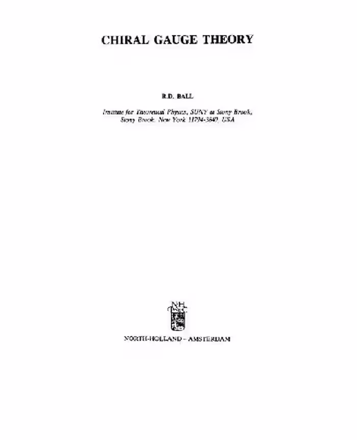 خرید و دانلود نسخه کامل کتاب Chiral gauge theory