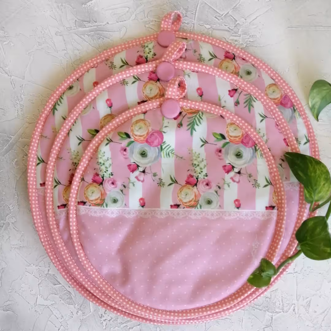 ست 3تایی دمکنی مخمل ارغوان- طرح 1