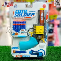 تفنگ و کلت پلیس دوکاره اسباب بازی  آب پاش و تیر فومی Shoot gun 64835