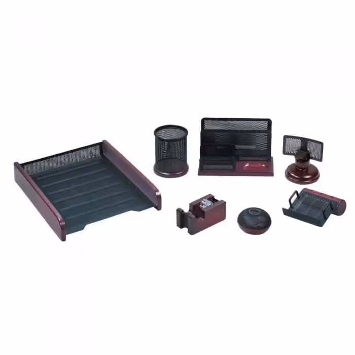 ست رومیزی 7 تیکه چوب و فلز