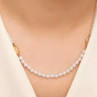 گردنبند مروارید آکویای ژوپینگ، انتخابی شیک و باکلاس طلایی.