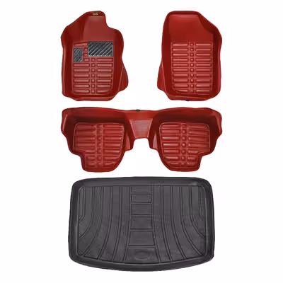   کفپوش پنج بعدی خودرو پانیذ مدل EVA مناسب برای  پژو 206 به همراه کفپوش صندوق