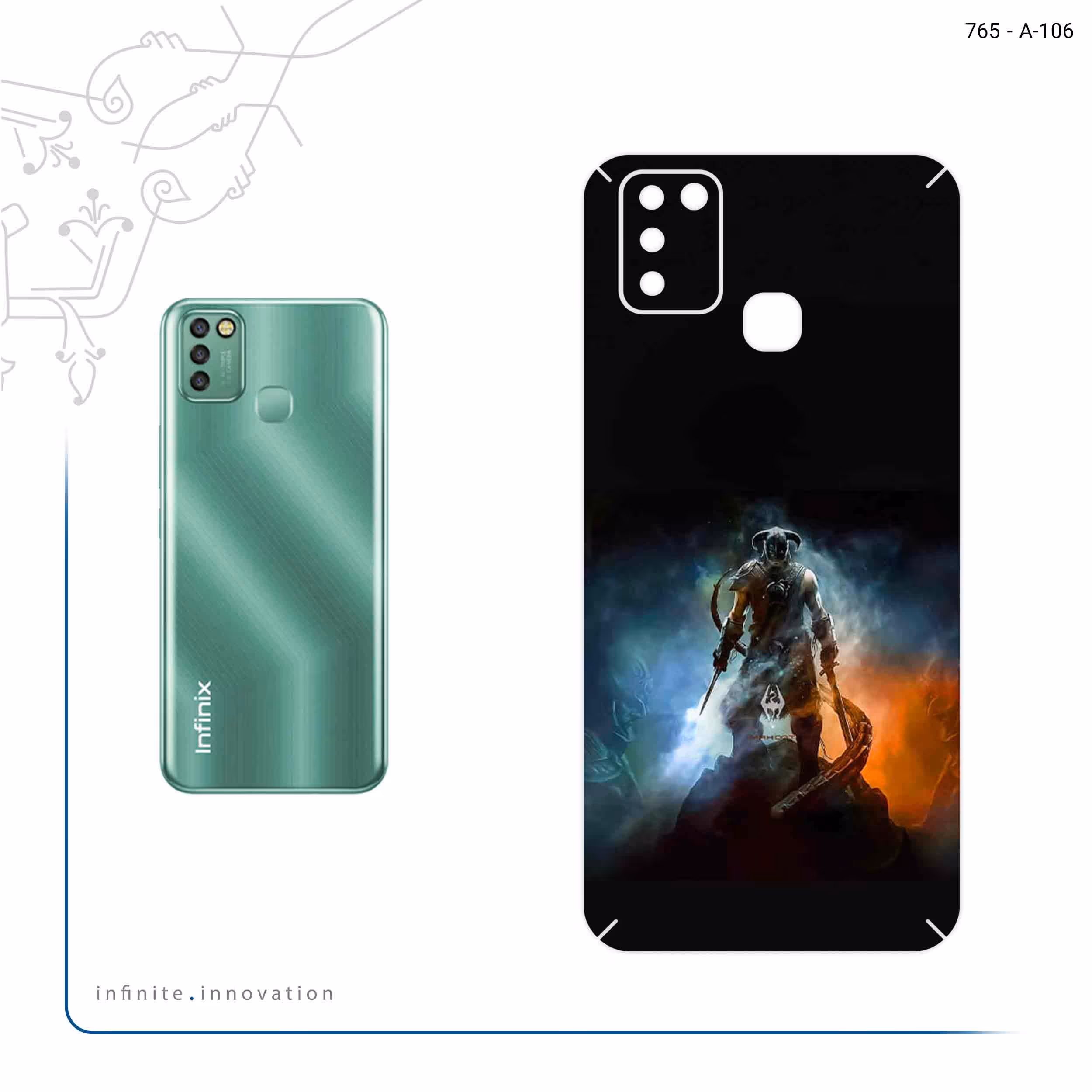 برچسب پوششی ماهوت مدل Skyrim Game Series مناسب برای گوشی موبایل اینفینیکس Smart 6 X657B