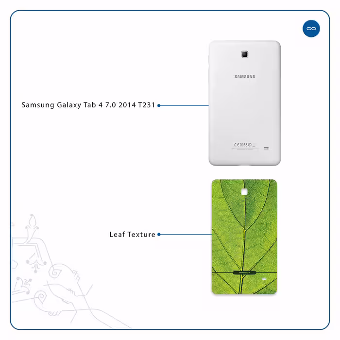 برچسب پوششی ماهوت مدل Leaf-Texture مناسب برای تبلت سامسونگ Galaxy Tab 4 7.0 2014 T231