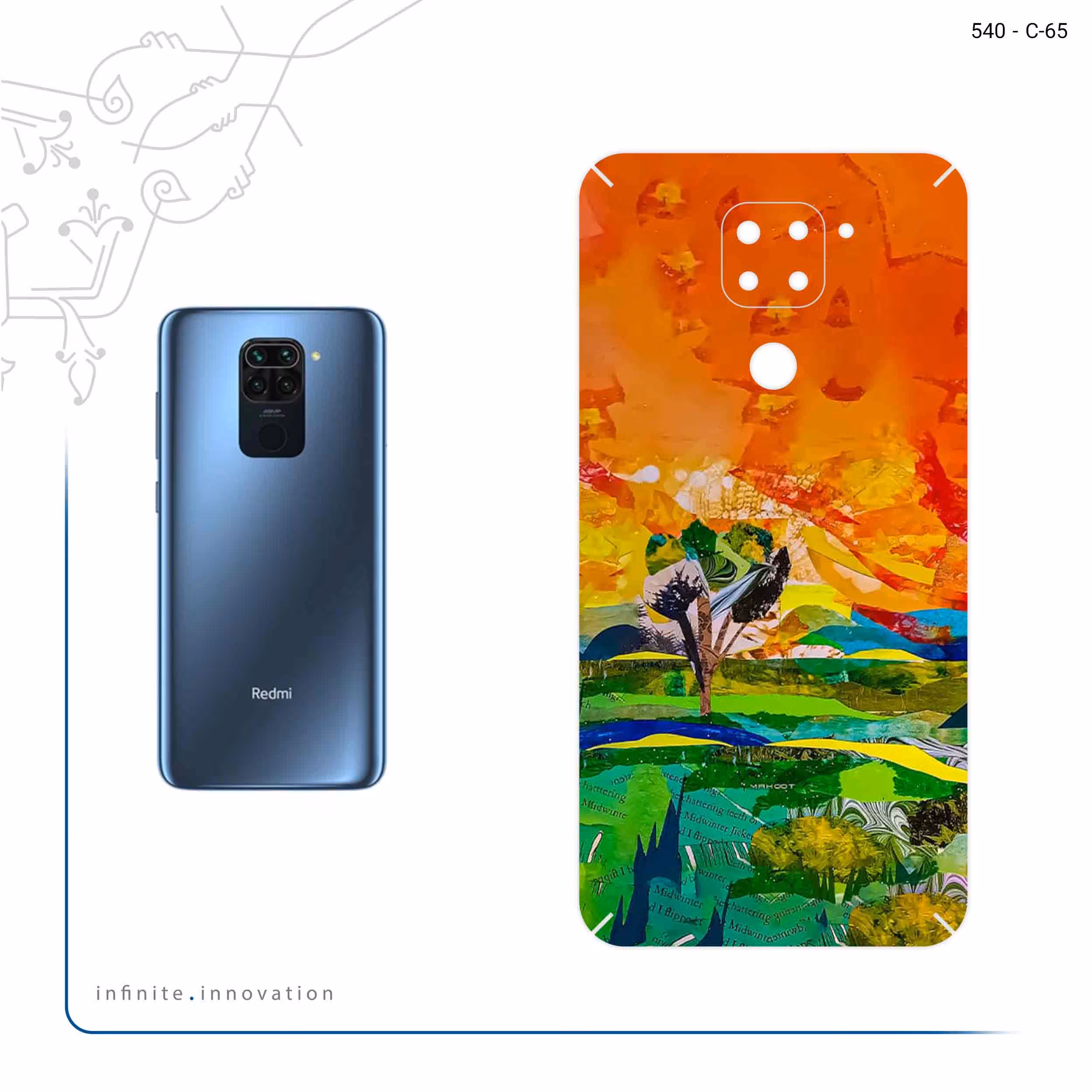 برچسب پوششی ماهوت مدل Collage of Painting مناسب برای گوشی موبایل شیائومی Redmi 10X