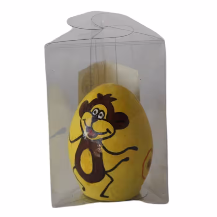 تخم مرغ سفالی مدل نقاشی میمون بازیگوش