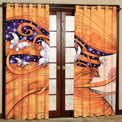  پرده مدل طرح دار مخمل پانچی کد 1401 سایز 140x280 سانتی متر