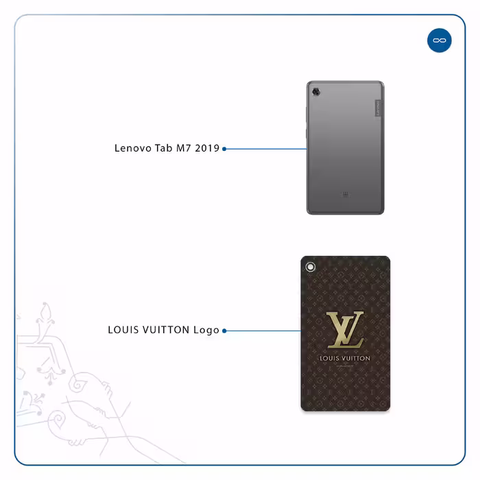 برچسب پوششی ماهوت مدل LOUIS-VUITTON-Logo مناسب برای تبلت لنوو Tab M7 2019
