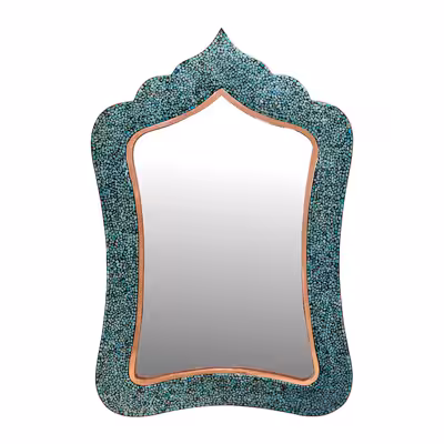 ست 3 تکه آینه و شمعدان فیروزه کوبی مدل لاله کد 555655