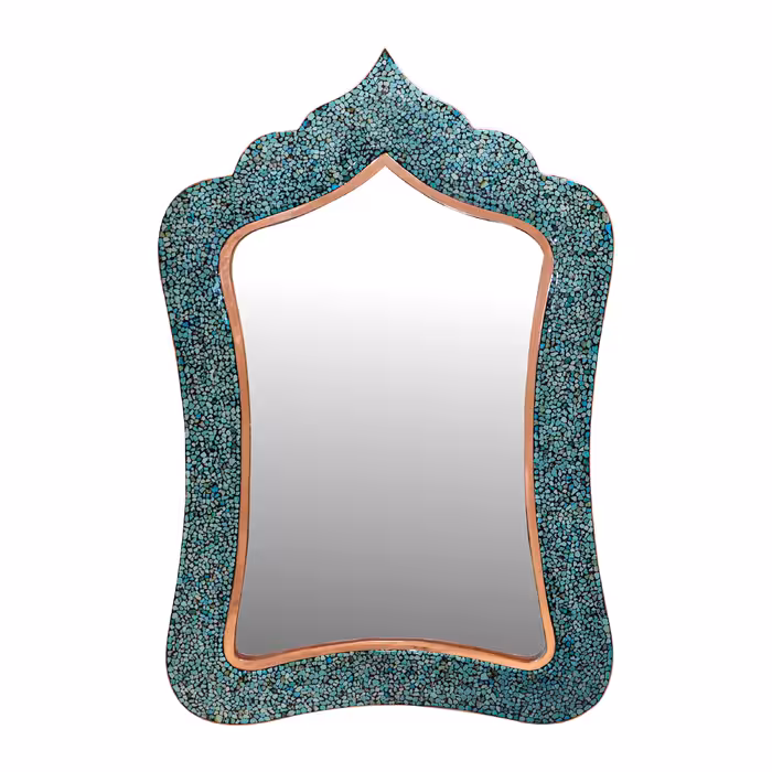 ست 3 تکه آینه و شمعدان فیروزه کوبی مدل لاله کد 555655