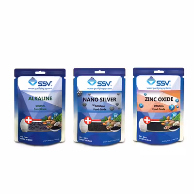 فیلتر دستگاه تصفیه آب اس اس وی مدل A.N.Z کد 6911 به همراه شارژ یدک وزن 140 گرم مجموعه 3 عددی