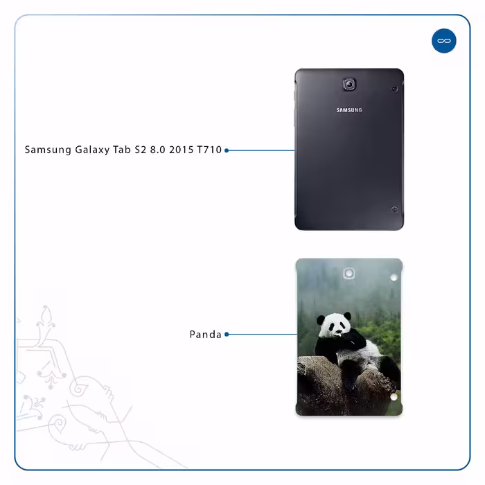 برچسب پوششی ماهوت مدل Panda مناسب برای تبلت سامسونگ Galaxy Tab S2 8.0 2015 T710