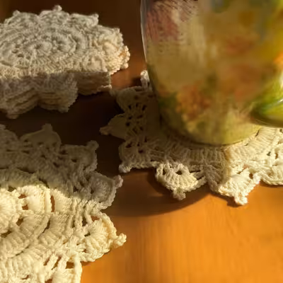 زیر لیوانی بافتنی کد G01 مجموعه 6 عددی