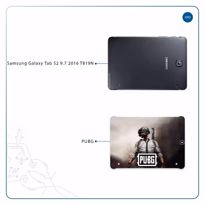 برچسب پوششی ماهوت مدل Pubg-Game مناسب برای تبلت سامسونگ Galaxy Tab S2 9.7 2016 T819N