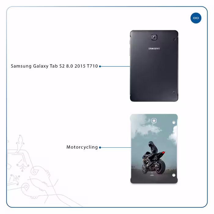 برچسب پوششی ماهوت مدل Motorcycling مناسب برای تبلت سامسونگ Galaxy Tab S2 8.0 2015 T710