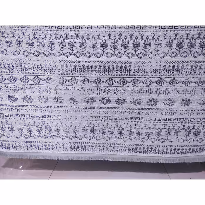 فرش ماشینی زمرد مشهد مدل NO015 زمینه طوسی